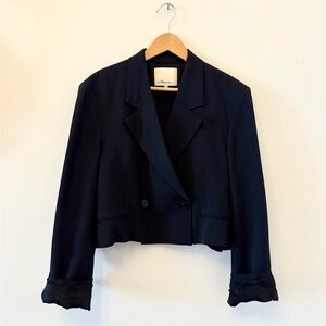 3.1 Phillip Lim Dark Blue Cropped Blazer